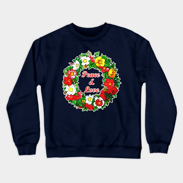 Peace & Love Crewneck Sweatshirt by RockettGraph1cs